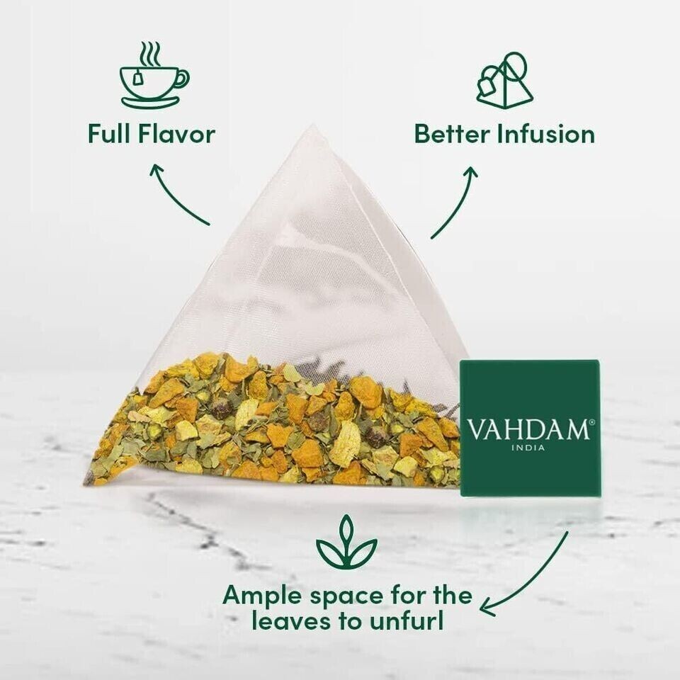 VAHDAM – Organic Turmeric Tea with Ashwagandha – 50 units free ship