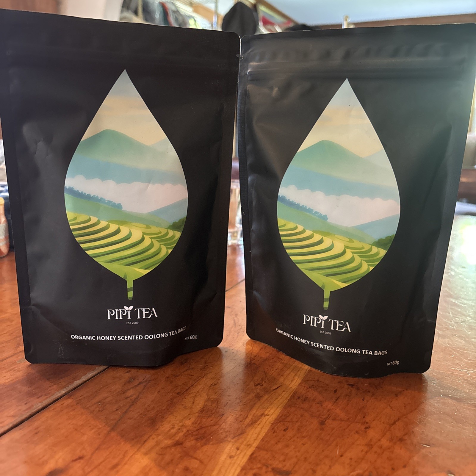 Pipi Tea Organic Honey Scented Oolong Tea Bags 20 Tea Bags 2pk