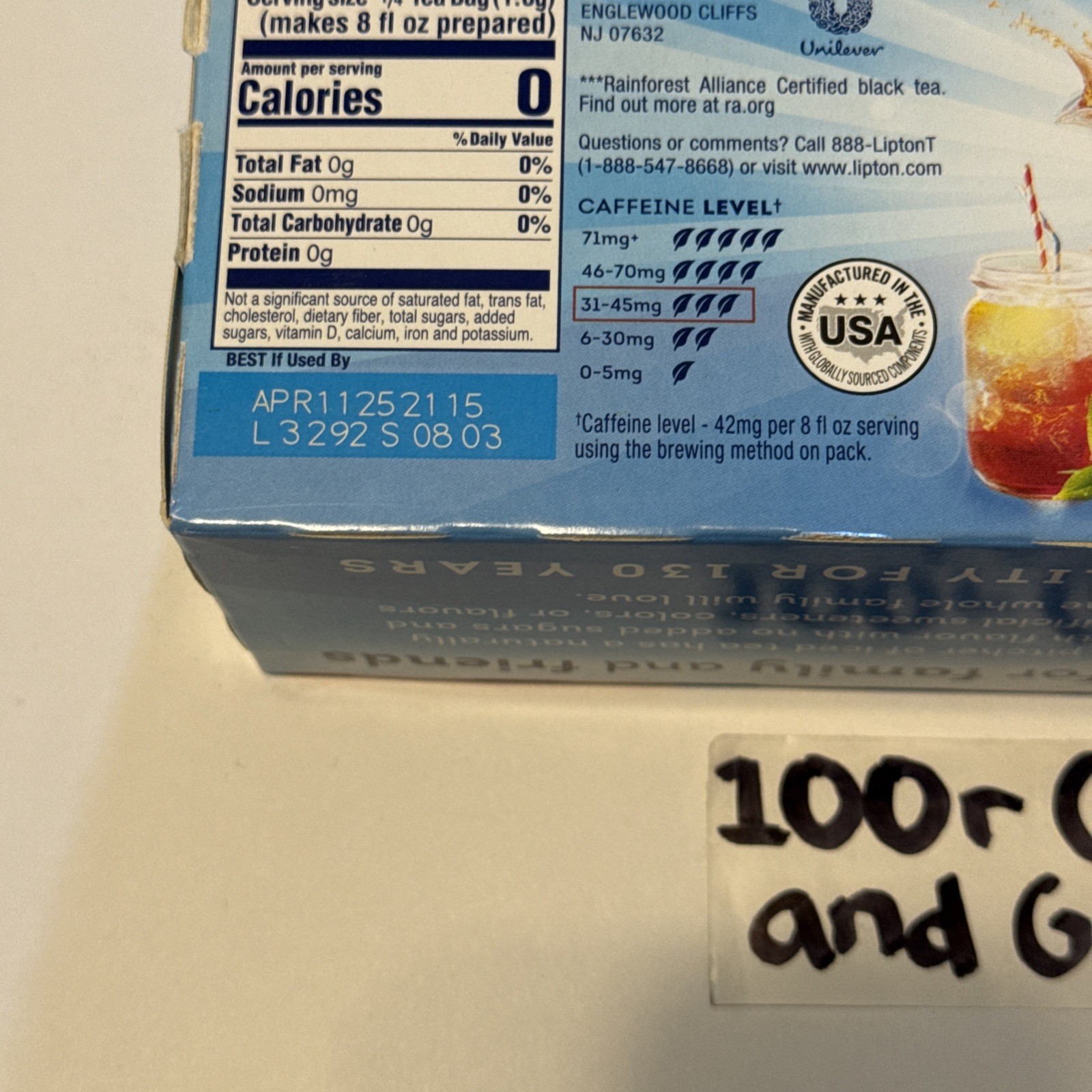 Lipton Iced Tea Blended Tea Bags 24 Ct 6 Oz Lot of 10 Boxes Exp 04/2025 New