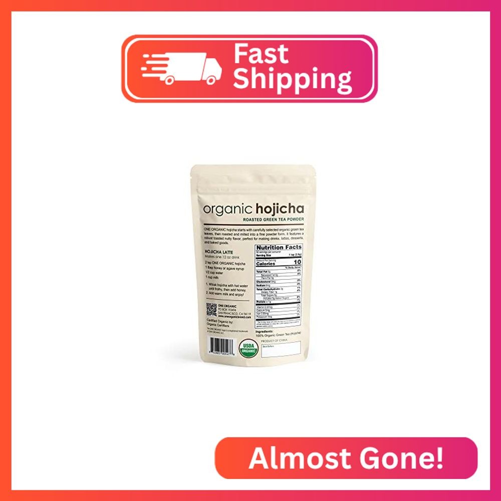 ONE ORGANIC Hojicha Roasted Green Tea Powder 4.4 oz (125g)
