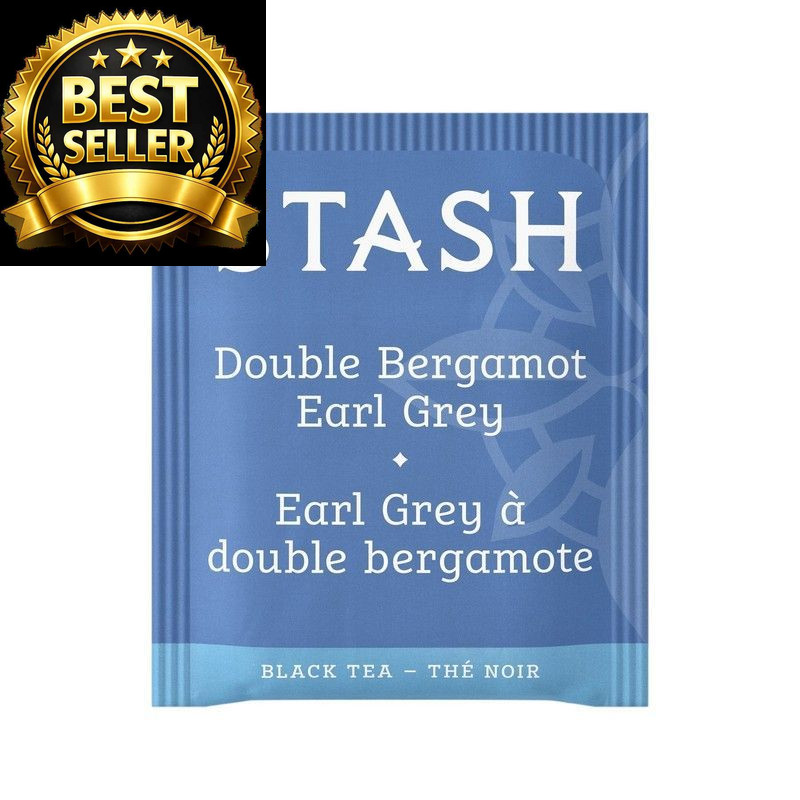 Stash Tea Double Bergamot Earl Grey Black Tea, Box of 100 Count (Pack 1)