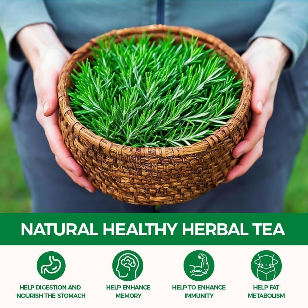 60 Count Premium Rosemary Leaf Tea Bags – 100% Pure Natural Rosemary Leaves