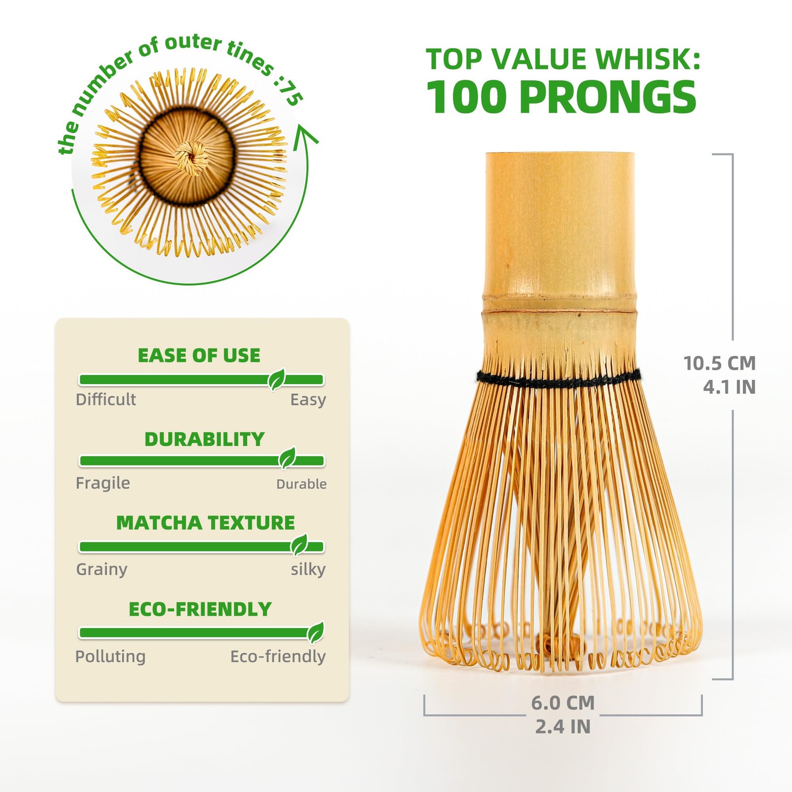 Matcha Whisk Set, Bamboo Matcha Whisk (Chasen), 4 Pcs Traditional Starter Mat…