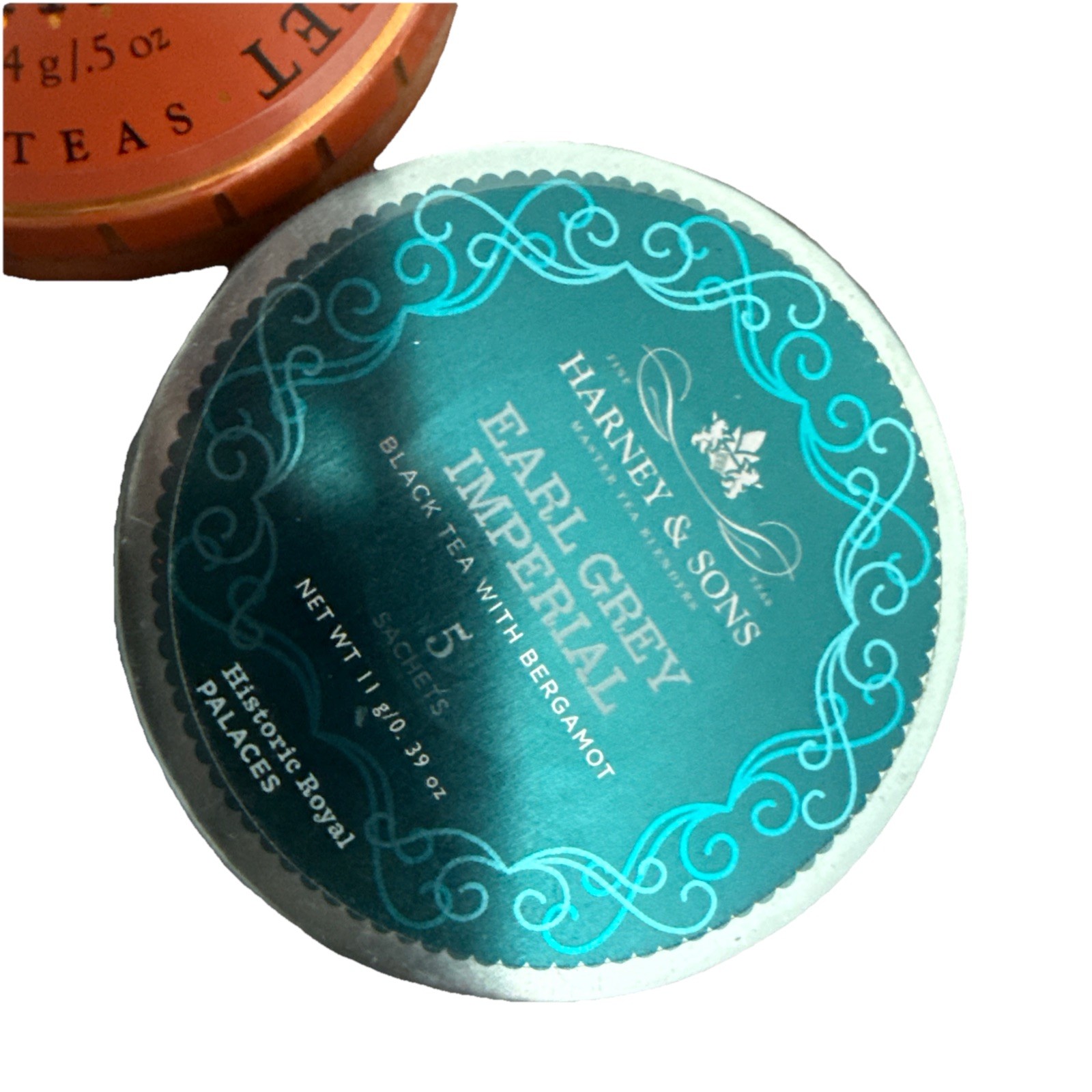 Lot 2 Harney & Sons Hot Cinnamon & Earl Grey Imperial 10 Tea Sachets To-go Tins