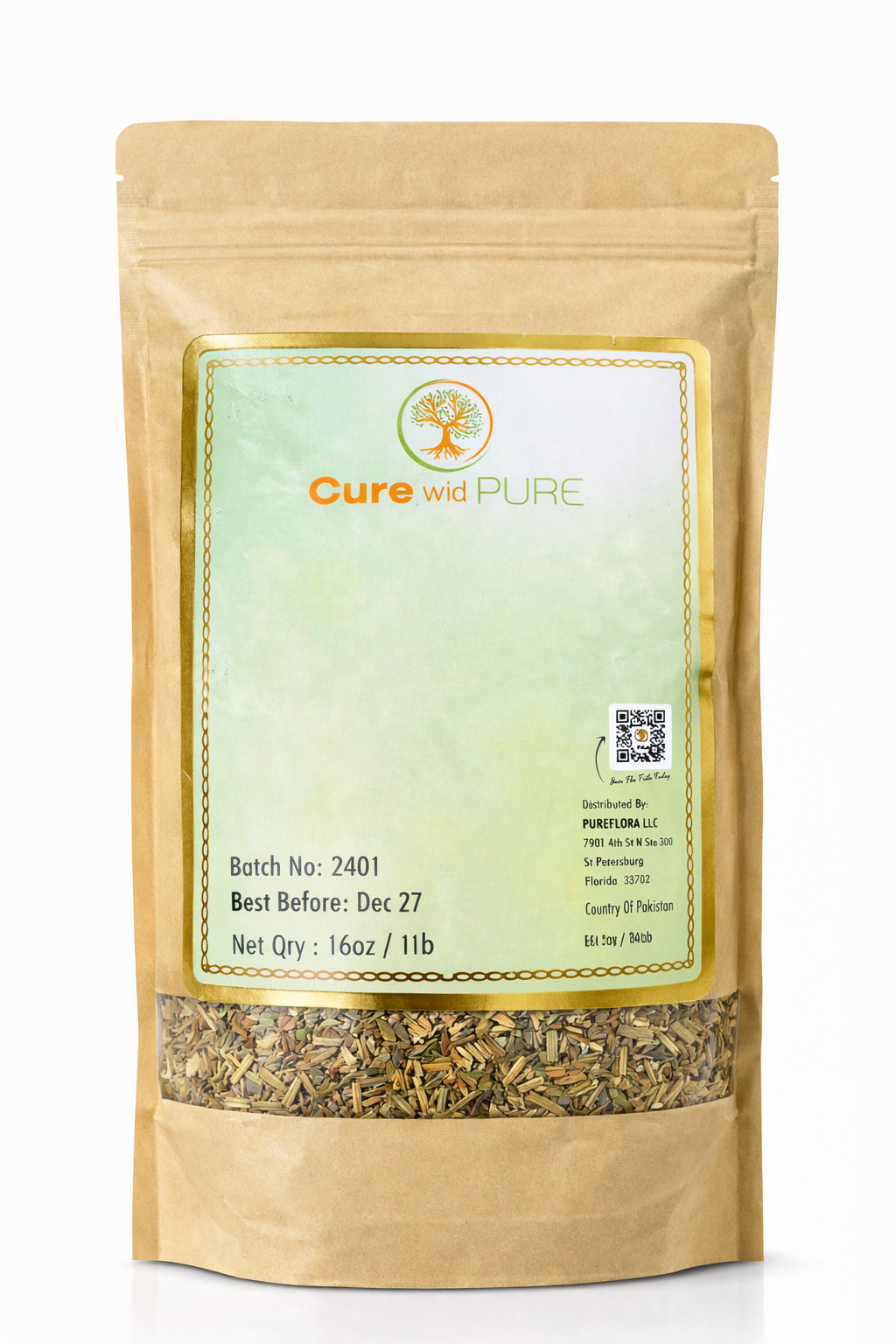 Cure with PURE Lemongrass Tea – 100% Natural Cut & Sifted Lemongrass, 1 lb /16oz