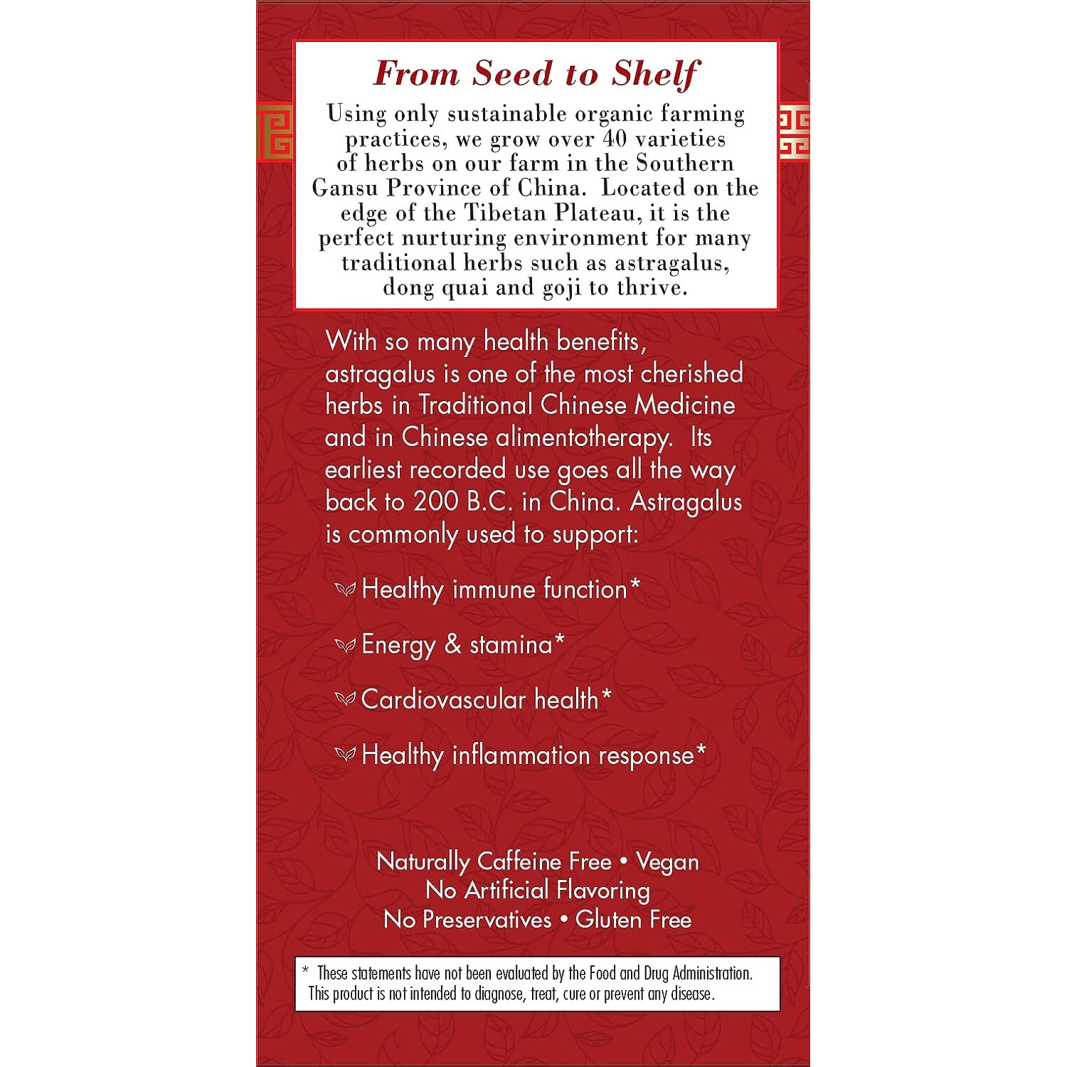 Bravo Tea Absolute Astragalus Herbal Tea, 20 Tea Bags