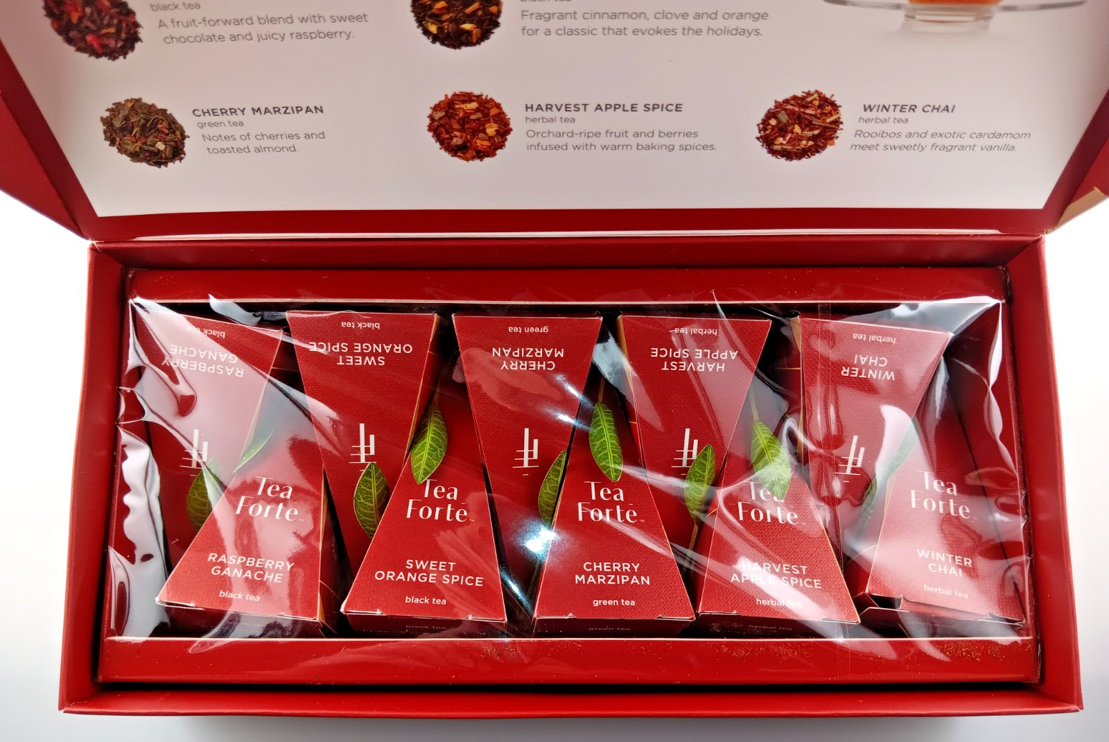 Tea Forte Warming Joy Gift Set, Limited Edition, Tea Sampler 10 Pyramid Tea