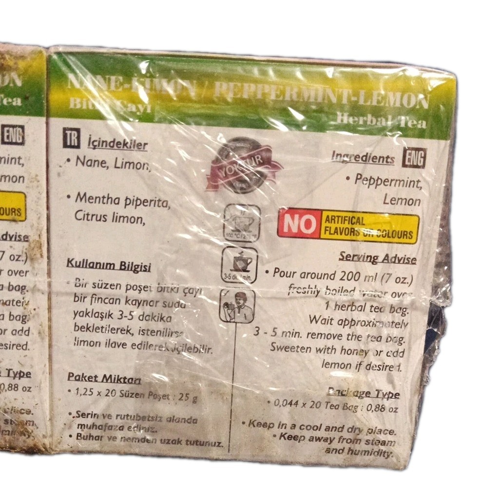 2 boxes Tisan Peppermint – Lemon Herbal Tea, total 40 tea bags, Exp 02/2028
