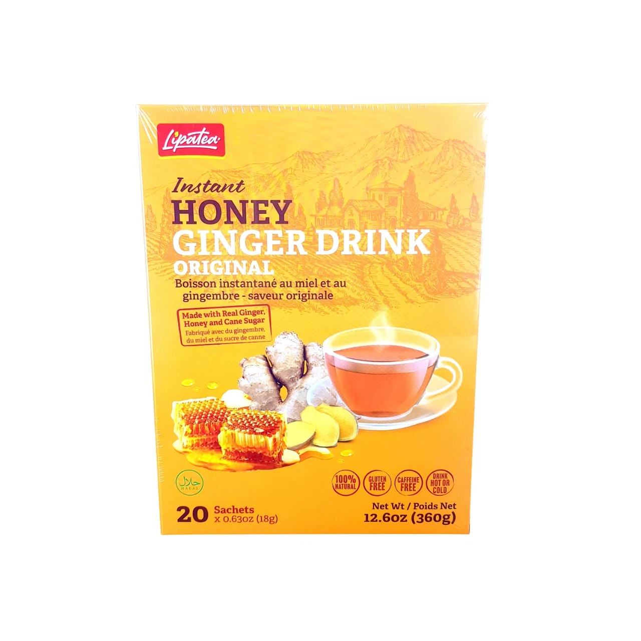 Instant Honey Ginger Drink Original By Lipatea 20x Sachets (18g x 20) Net Wt