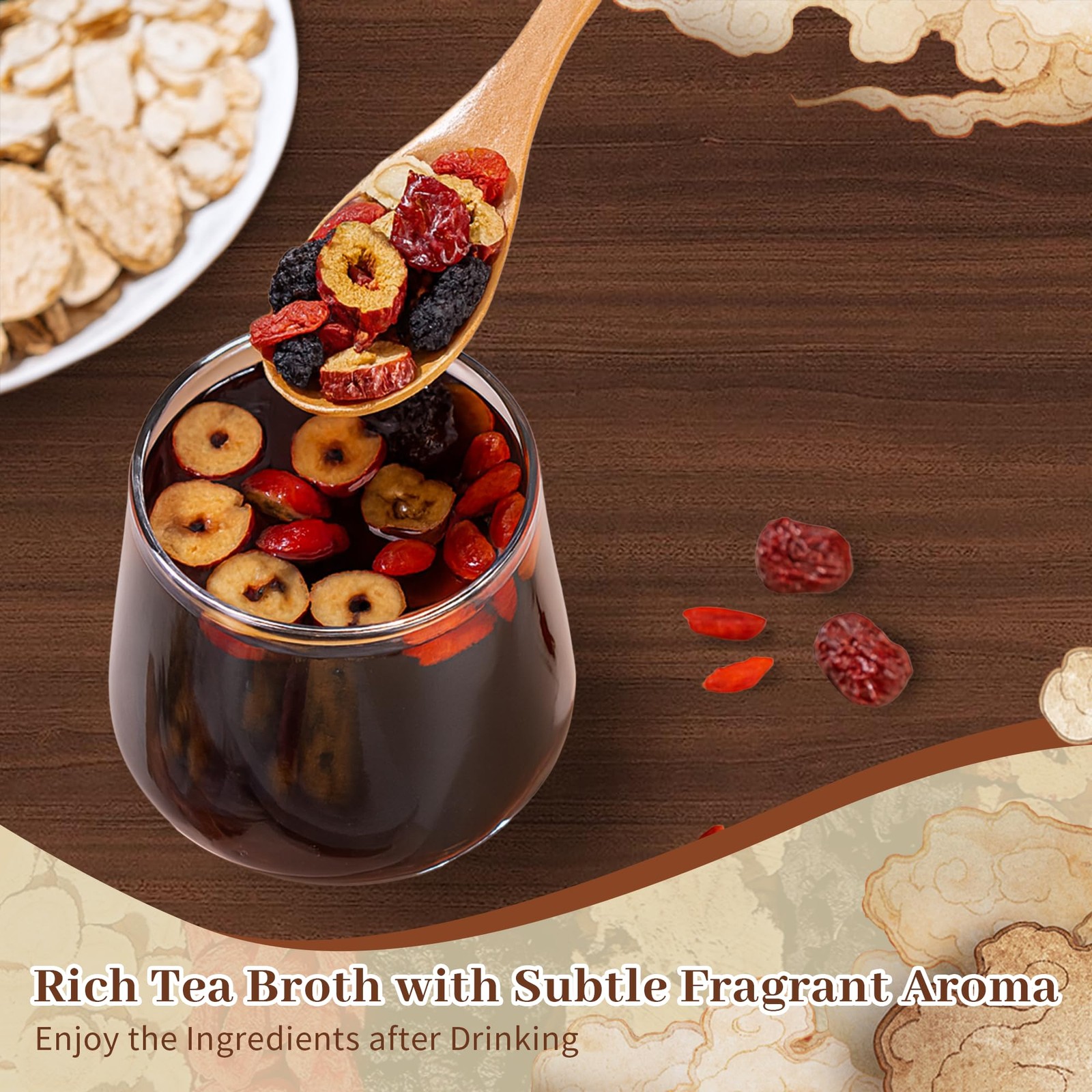 Ginseng Five Treasures Tea Kidney Tea,Te De RiñOn Saludable Organica,Red Date…