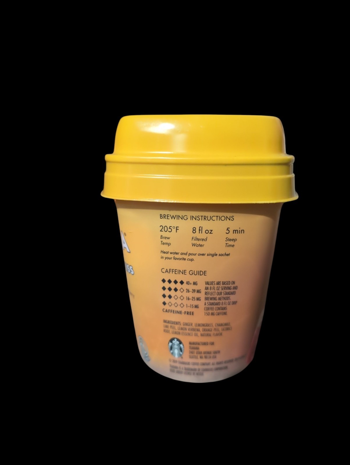 Teavana Lemon Ginger Bliss Herbal Tea 12 sachets Citrus/Strawberry ’24 Starbucks