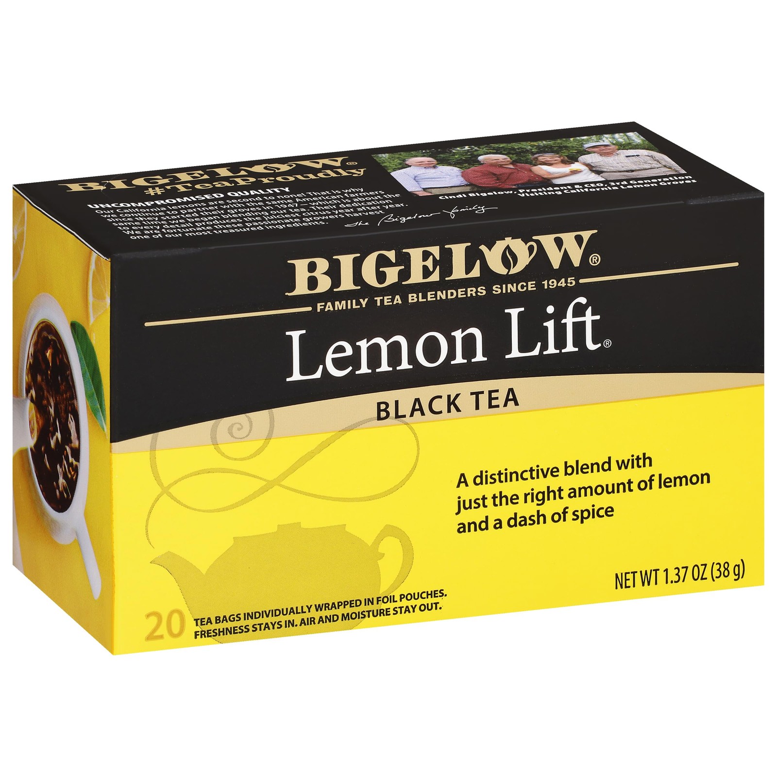 Black Teabags Lemon Lift Caffeinated 20 Count Pack of 6