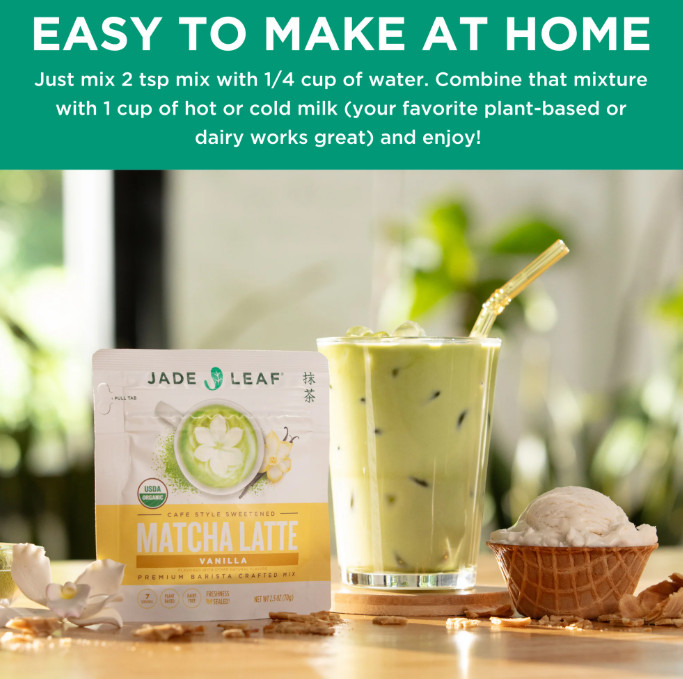 Jade Leaf Organic Matcha Latte Mix US Vanilla (2.5oz)