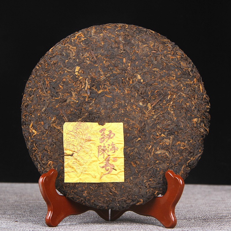 357g Pu’er Tea Ripe Tea Menghai Aged Aroma Yunnan Qizi Cake Tea Jinya Tea Cake