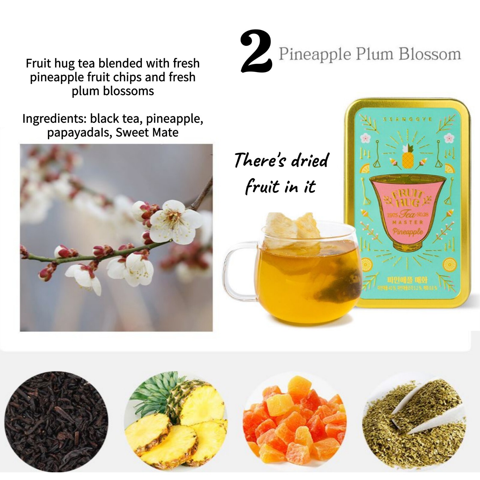 Ssanggye Fruit Hug Tea Can Set Luxurious Tea With Dried Fruit Chips