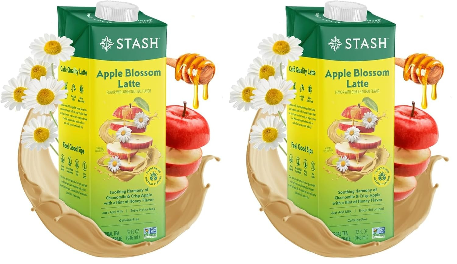 Apple Blossom Latte – Dairy Free Plant Based Chamomile Tea Concentrate – Caffein