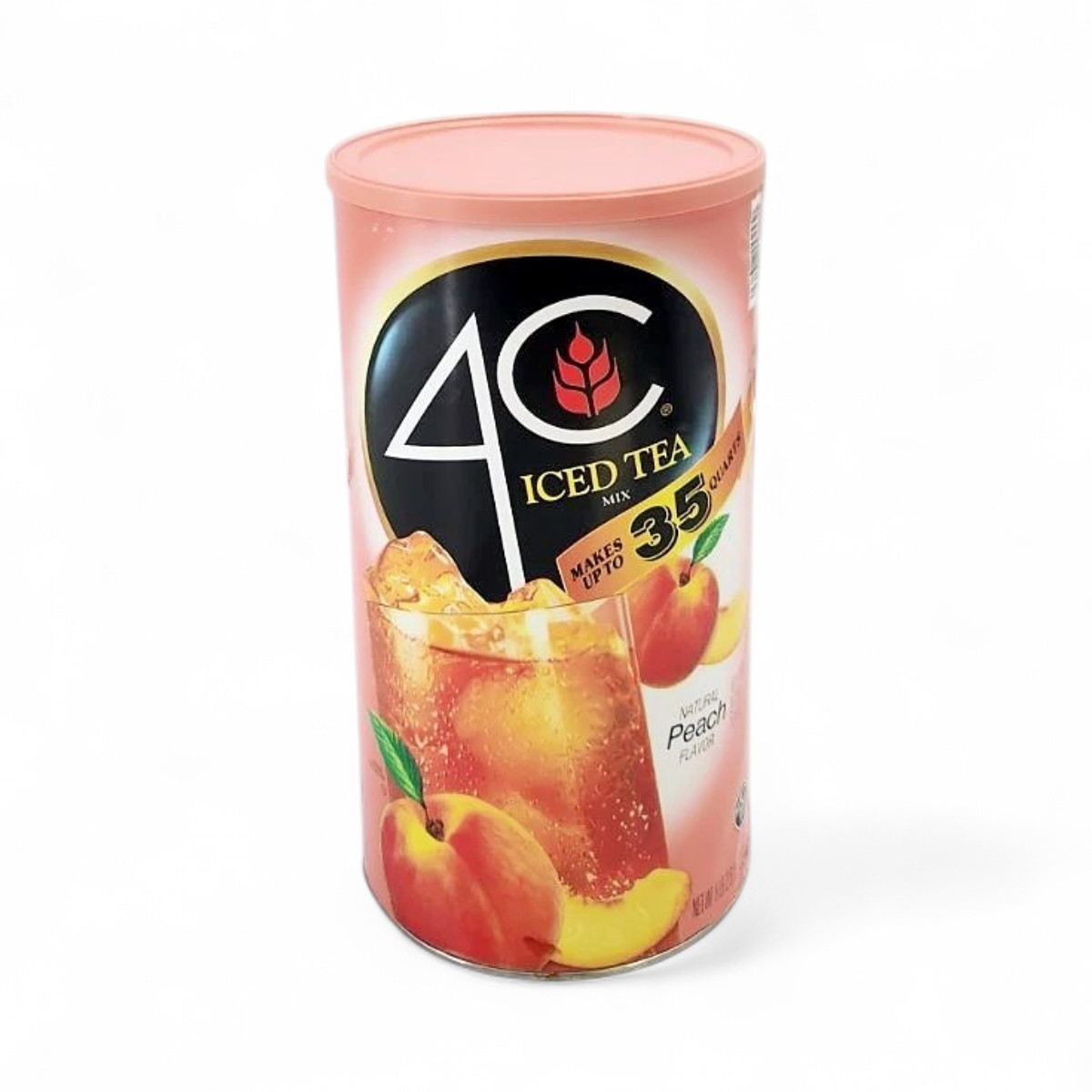 4C Instant Iced Tea Powder Drink Mix, Natural Peach Flavor – 35qt / 82.6 oz