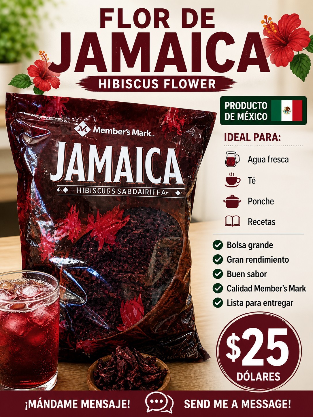 Member’s Mark Flor de Jamaica Hibiscus Mexican 2 Lbs
