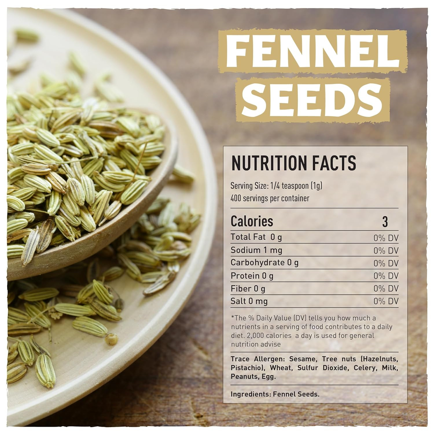 Fennel Seed, 14.1Oz, Loose Fennel Tea, Hinoja Hierba, Ayurvedic & Culinary Seeds