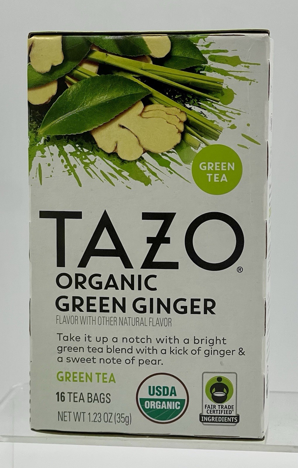 TAZO Organic Green Tea, Green Ginger, Caffeinated Tea, 32 Total Bags BB05/2027