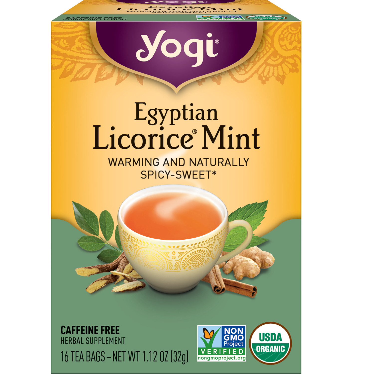 Yogi Tea – Egyptian Licorice Mint Tea (4 Pack) Caffeine Free 64 Organic Tea Bags