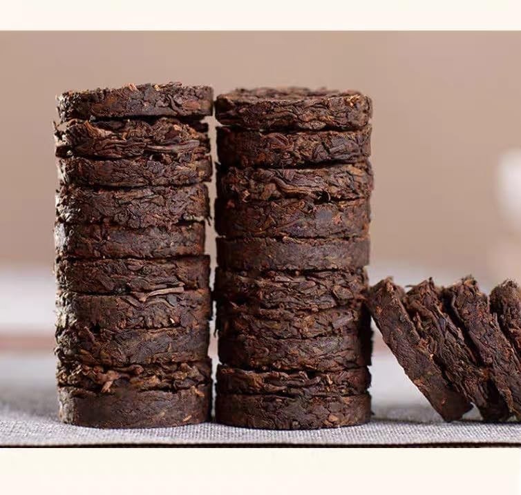 Ripe Puerh Tea Mini Cakes, 7.1 Ounce, Aged Shou Black Tea for 80 Cups