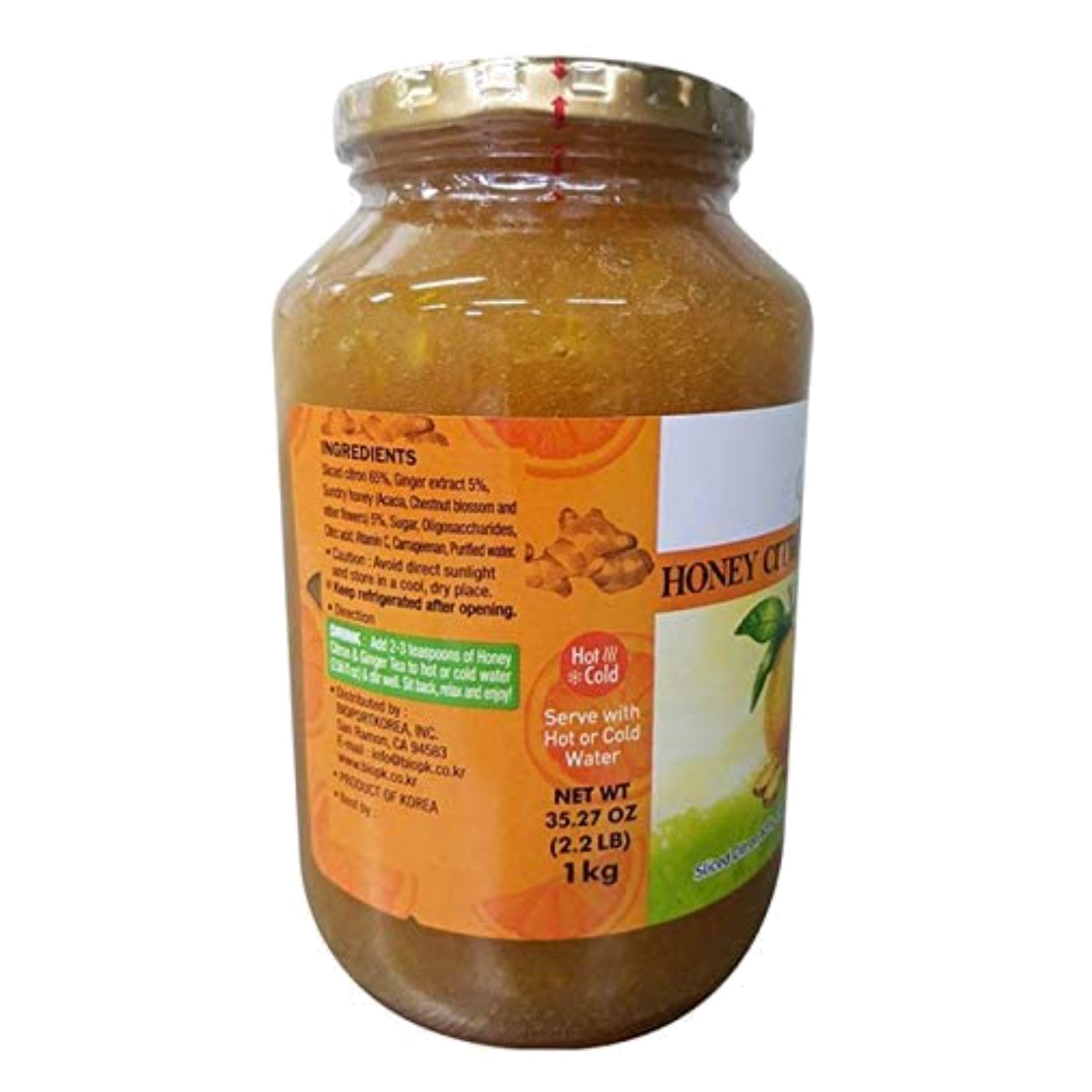 Organic Honey Citron Ginger Tea 2.2lb Jar