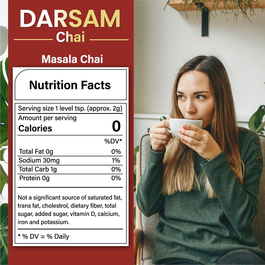Darsam Masala Chai – 8.8oz 250g | Premium Assam Black Tea with Cardamom Cinna…