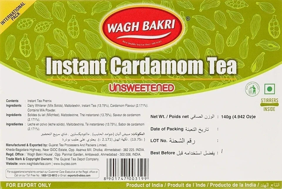 Wagh Bakri Cardamom Karak Chai Tea 10 Sachets