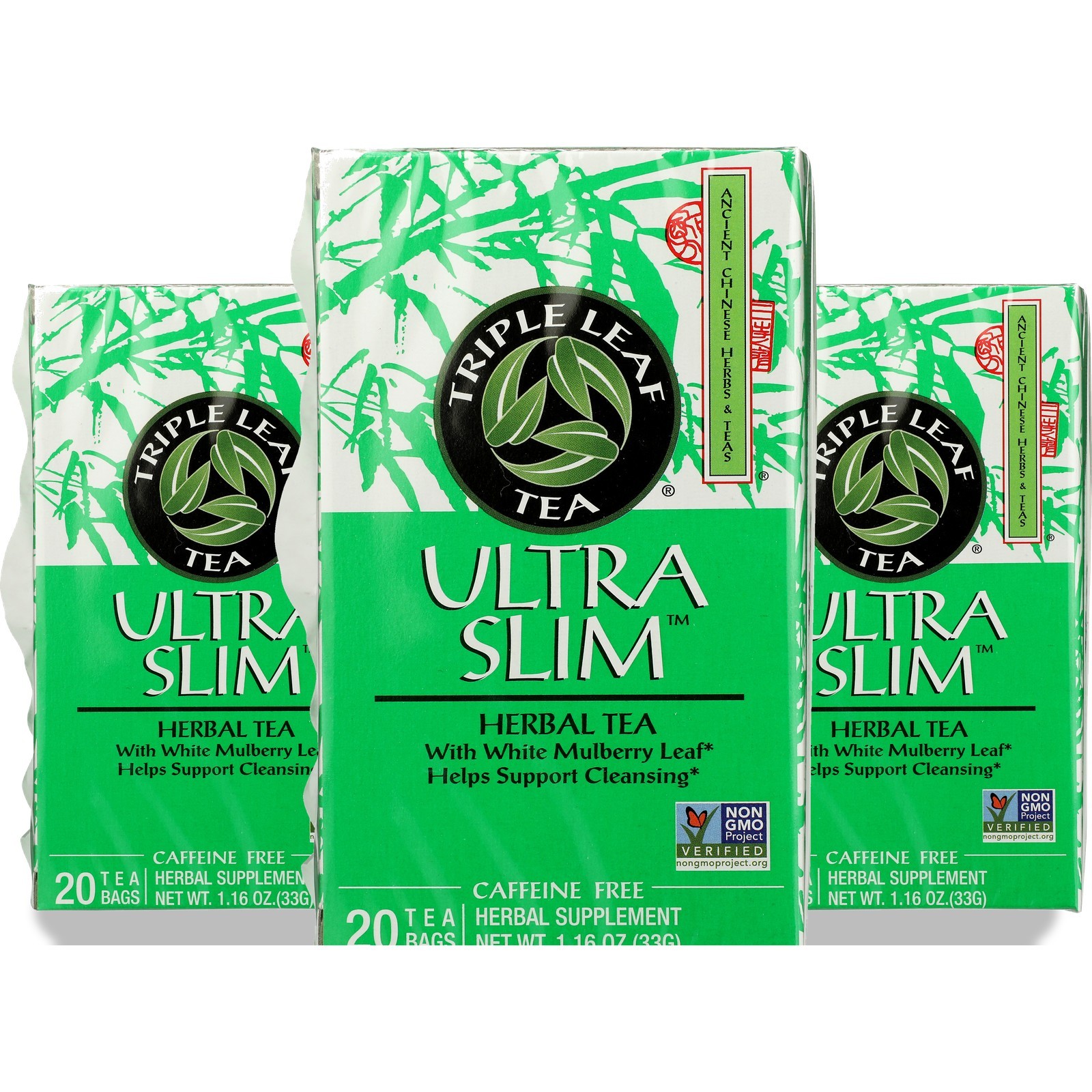 Ultra Slim Herbal Tea By Triple Leaf With White Mulberry Seeds 3 Pack