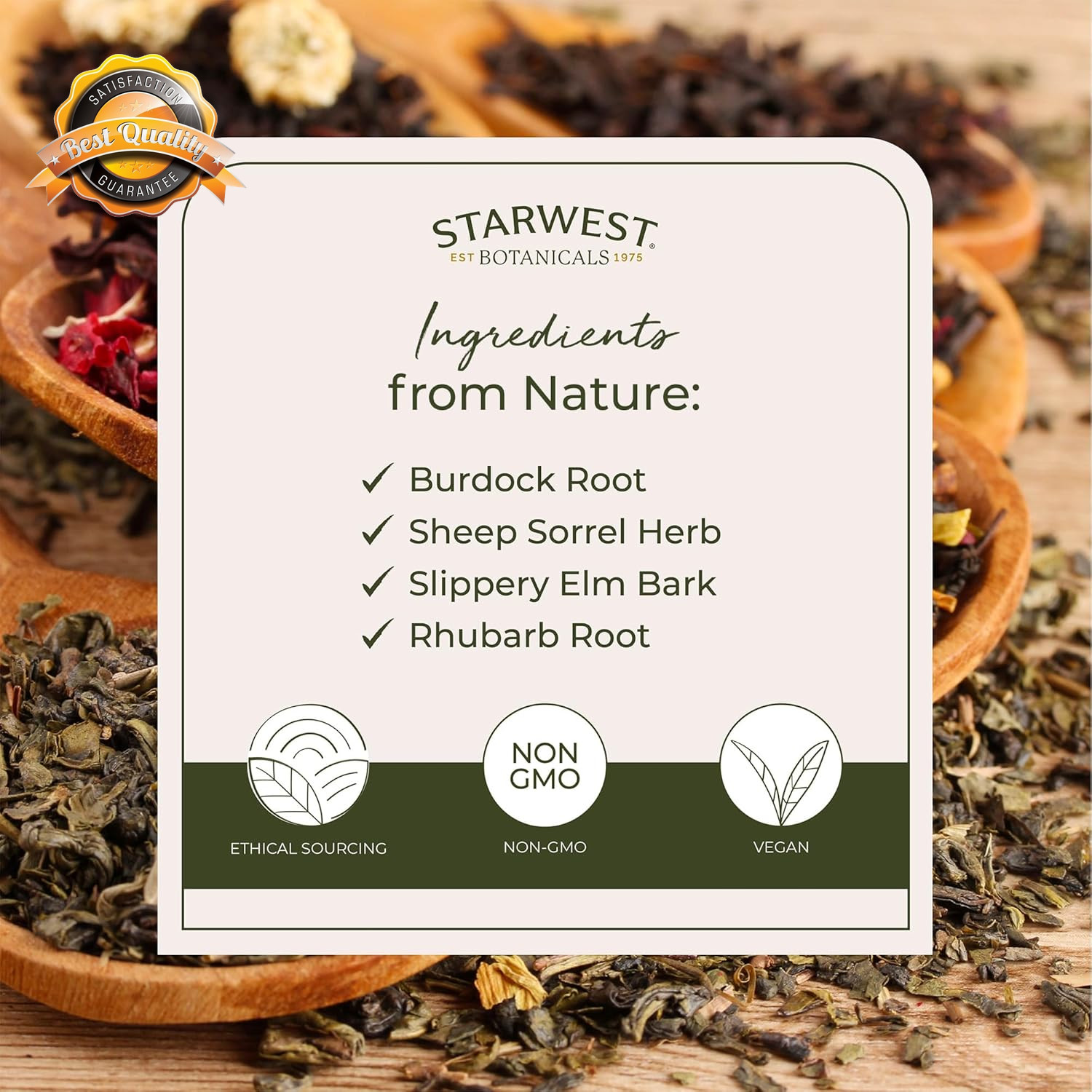 Essiac Tea Organic – Caffeine Free Herbal Blend, Loose Leaf Burdock Root, Slippe