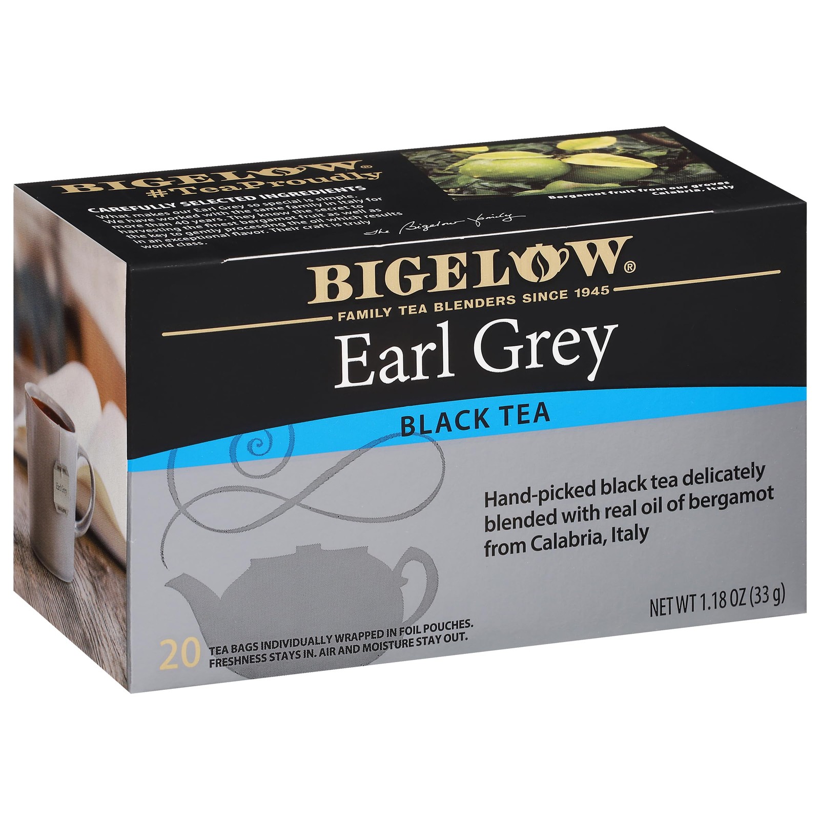 Bigelow Tea Earl Grey Black Tea, Caffeinated 20 20 Count (Pack of 1)