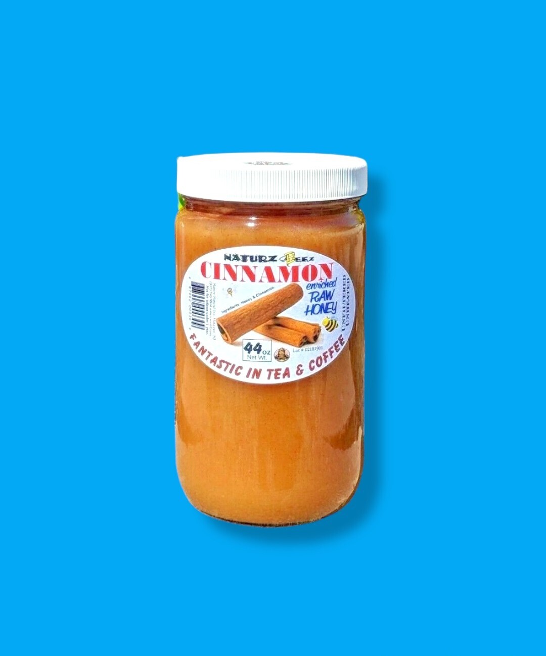RAW HONEY and CINNAMON 2.75 Lbs / 44oz 100% PURE UNFILTERED USA HONEY