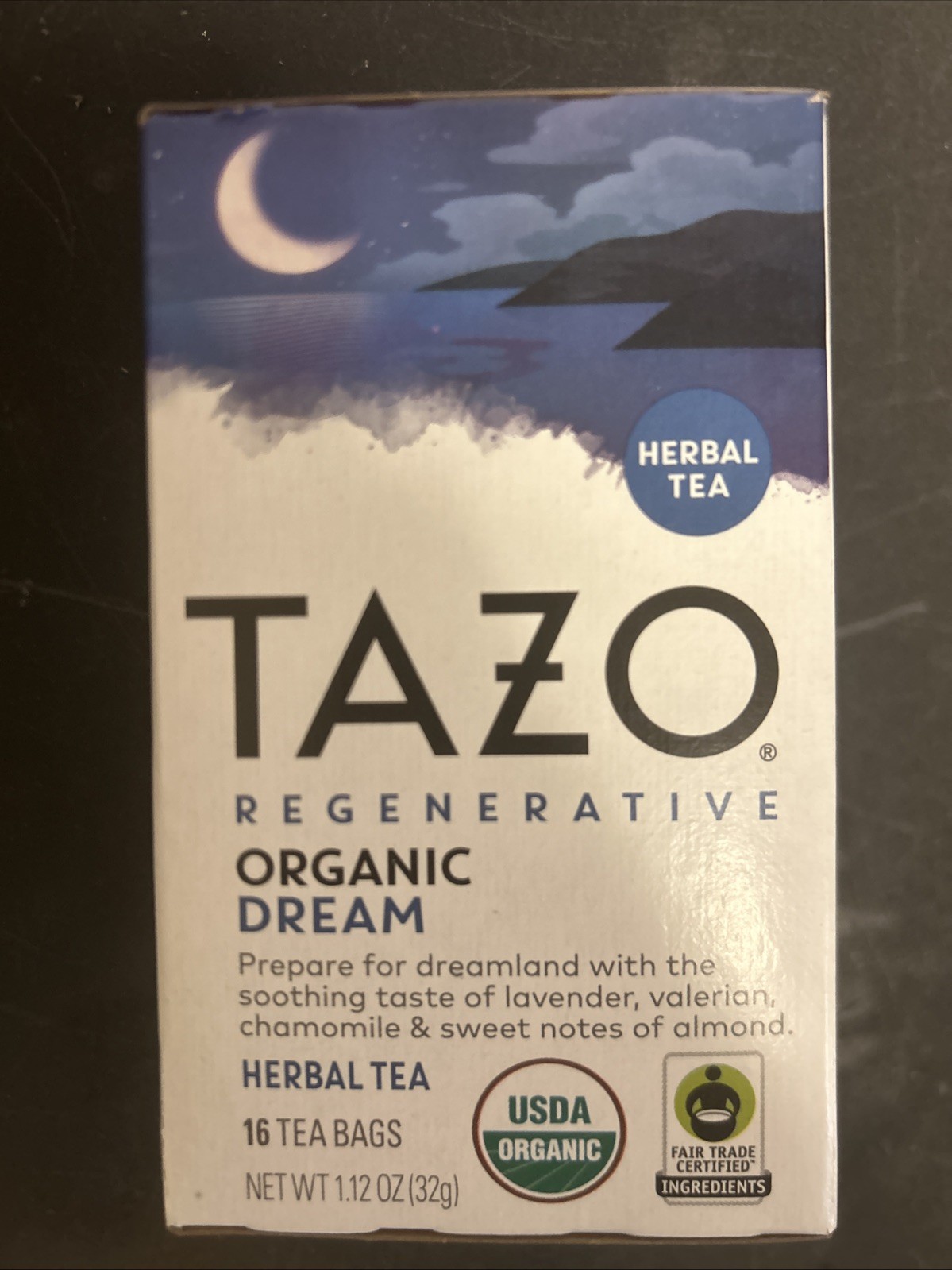 1 Box Tazo Regenerative Organic Dream Herbal Tea 16 Tea Bag Sleep BB 7/25