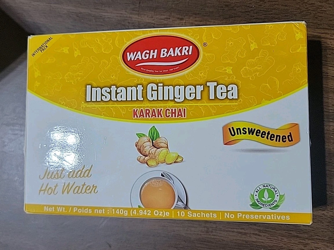 New Wagh Bakri Instant Ginger Tea Karak Chai 140 g | Unsweetened Free Shipping