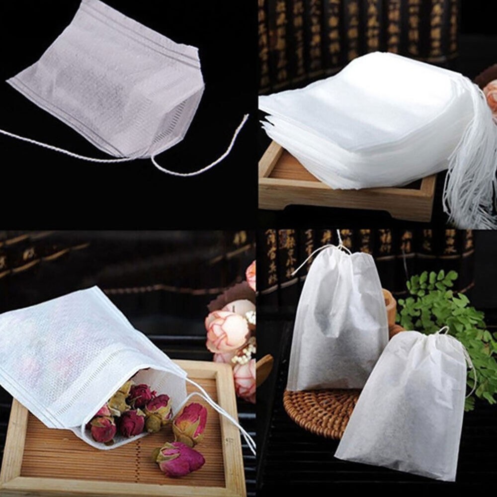100-800 PCS Non-woven Tea bag Filter Empty Teabags Herb Loose Drawstring Bag