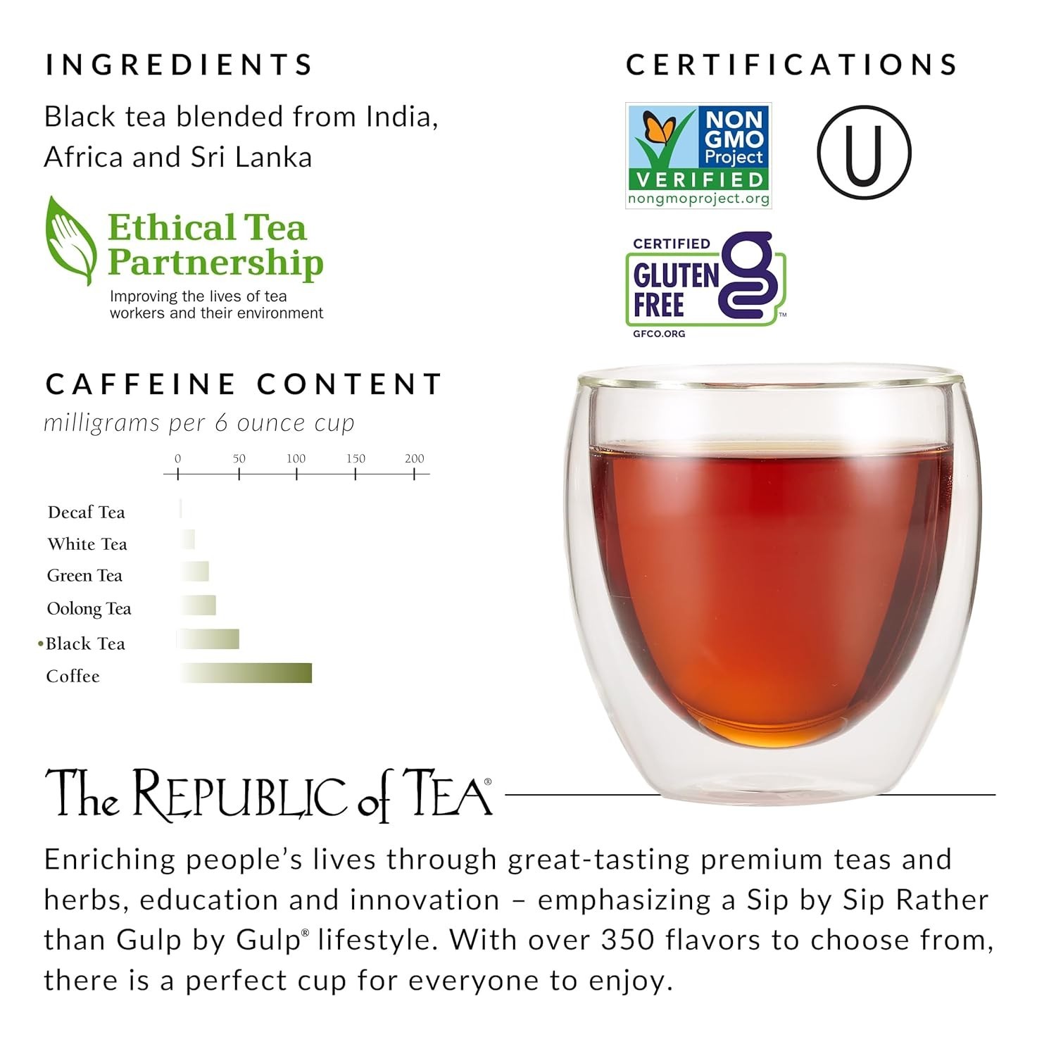 Black Tea 250 Tea Bags | British Breakfast Blend, Kosher, Allergen-Free