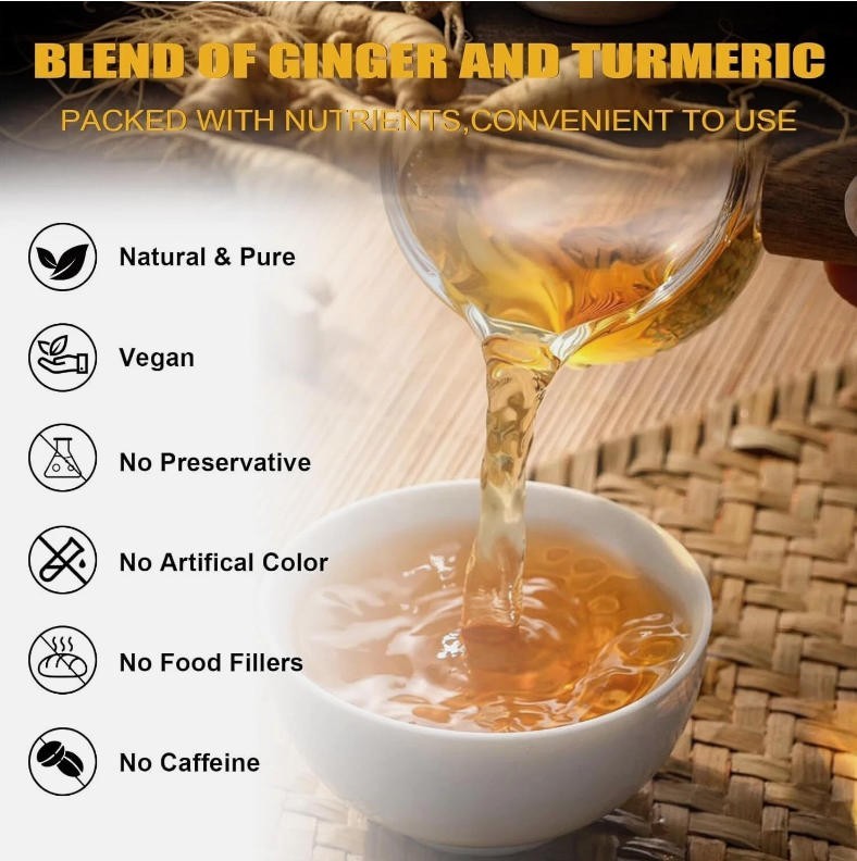 Organic Turmeric, Ginger & Cinnamon – 60 Tea Bags | Plant-Based Pyramid Tea Bag