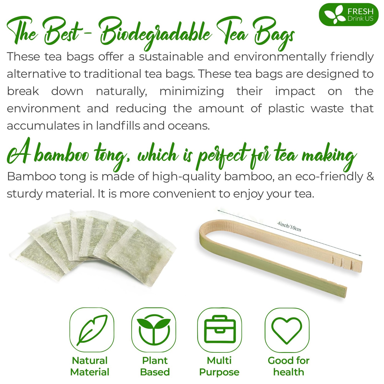 FreshDrinkUS, Premium 75 Ginkgo Biloba Leaf Tea Bags, 100% 75 Bags