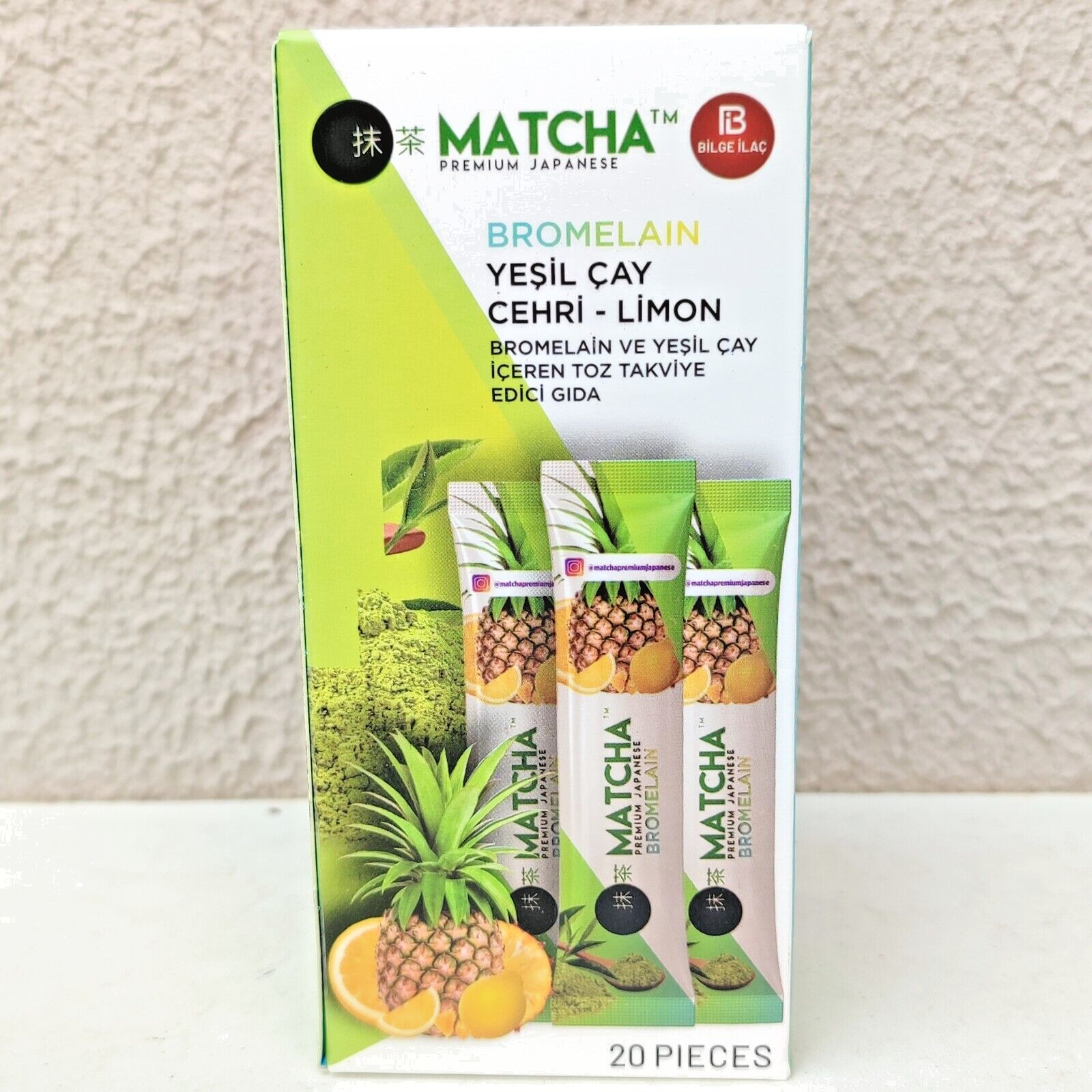 Matcha Bromelain Lemon & Green Tea Detox Japanese Antioxidant Burner 20 Sachets