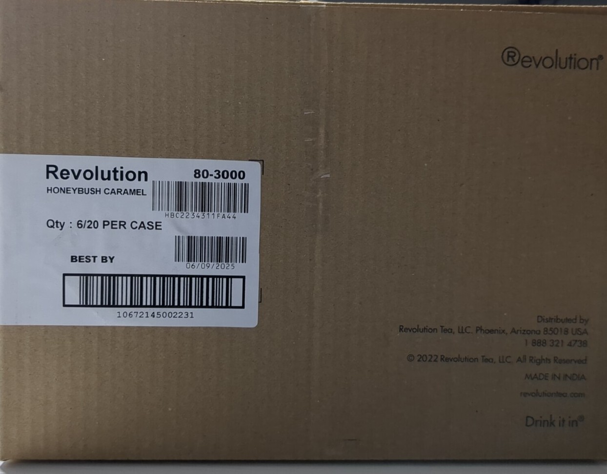 Revolution Honeybush Caramel Herbal Tea -(3 Boxes) 60 Bags NEW *See Description*