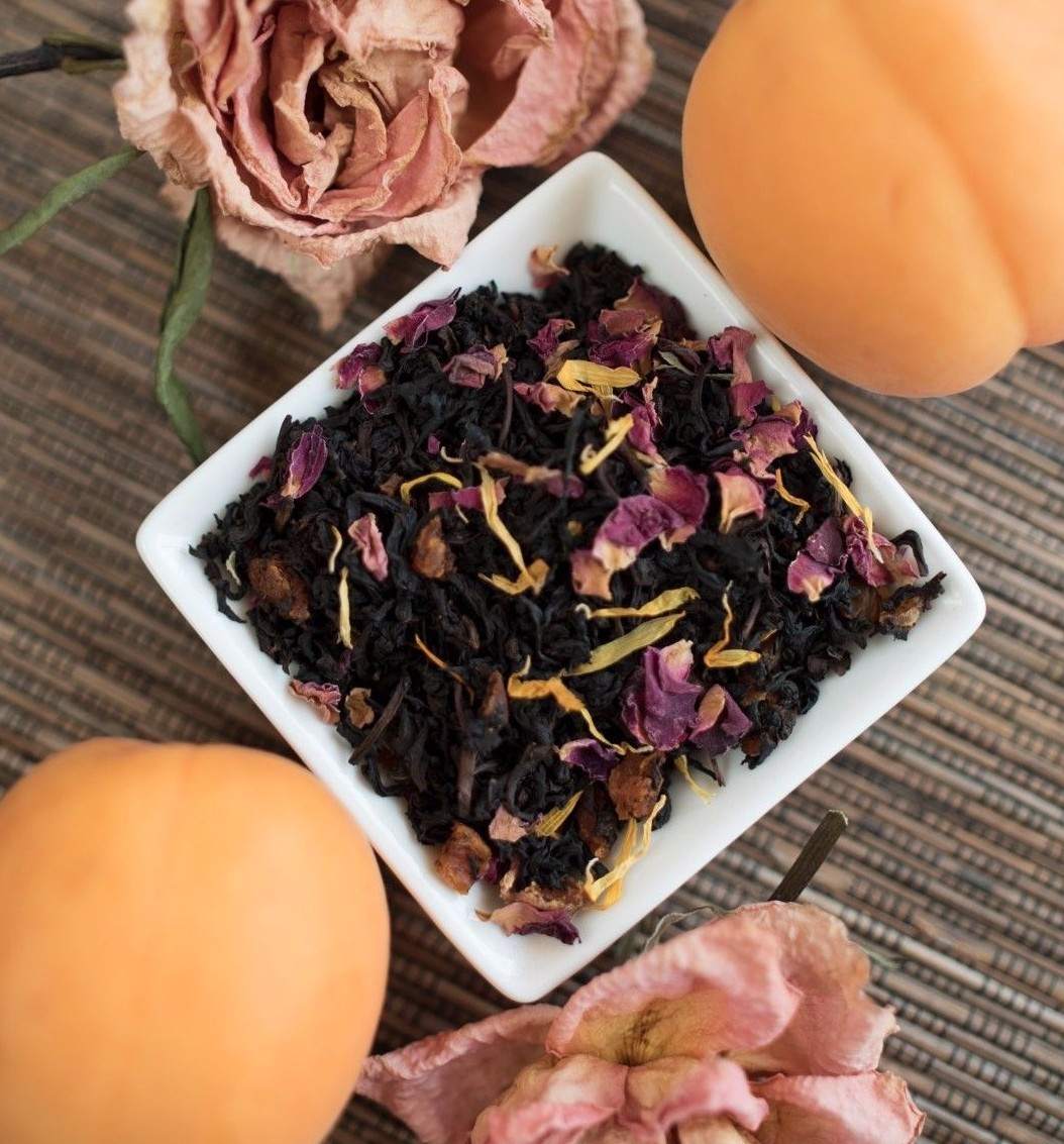 Apricot Rose Black Organic tea loose leaf or tea bags choose qty smooth fruity