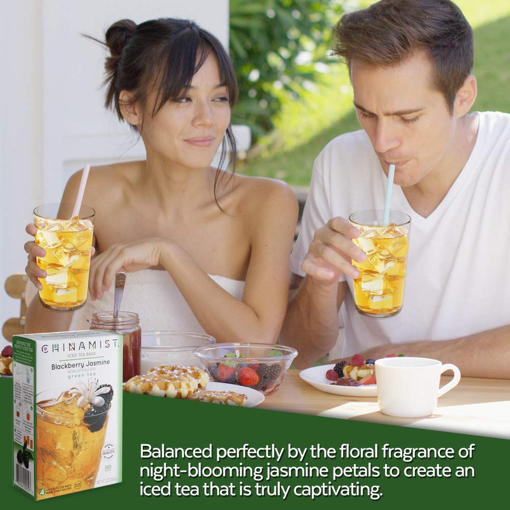 China Mist Green Tea Iced Tea Bags Blackberry Jasmine 4 Count Pack