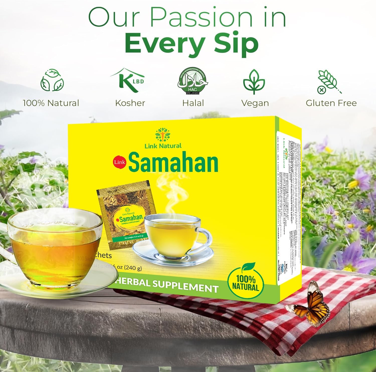 SAMAHAN Ayurvedic Herbal Tea Packets – Sri Lankan Ceylon Blend with 14 Natura…