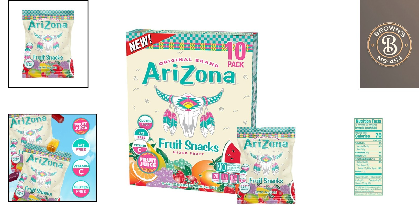 0.9 oz Iced Tea Fruit Snacks – 10 Count of Gluten Free and Fat Free Delights
