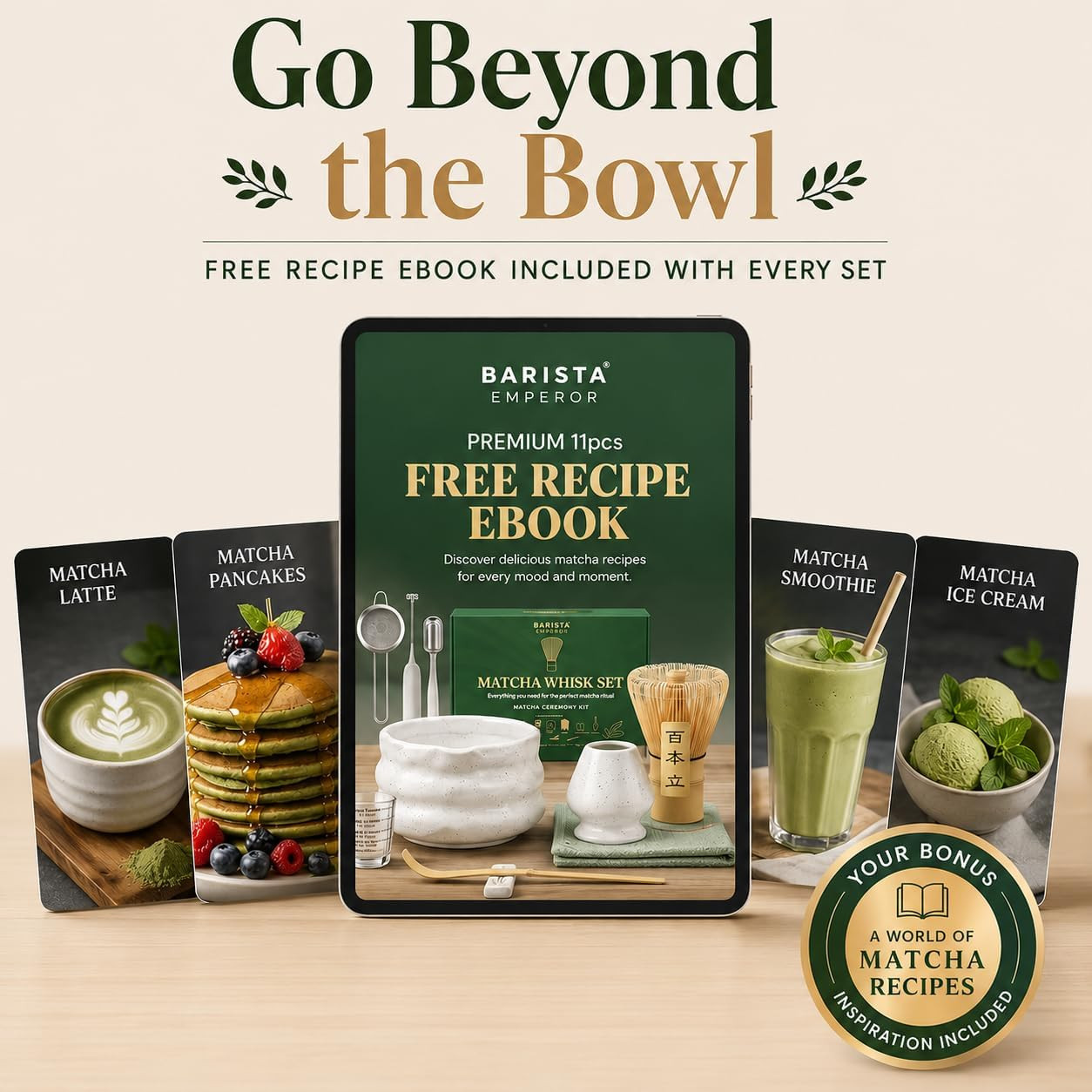BARISTA EMPEROR® MATCHA WHISK SET PREMIUM 11pcs – Professional Matcha Kit Set wi