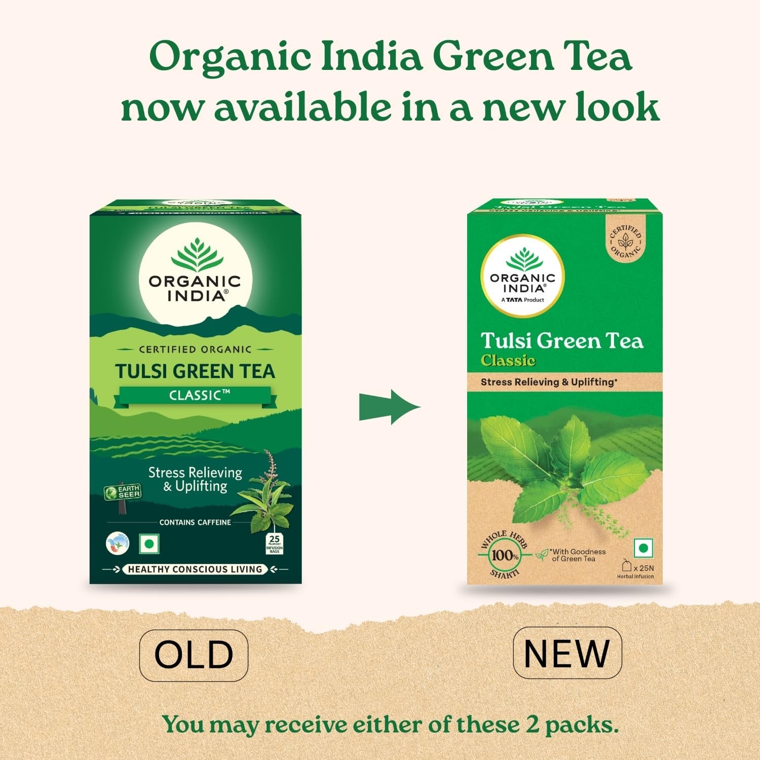 Organic India Tulsi Green Tea 25 Tea Bags Antioxidant Rich Herbal Blend
