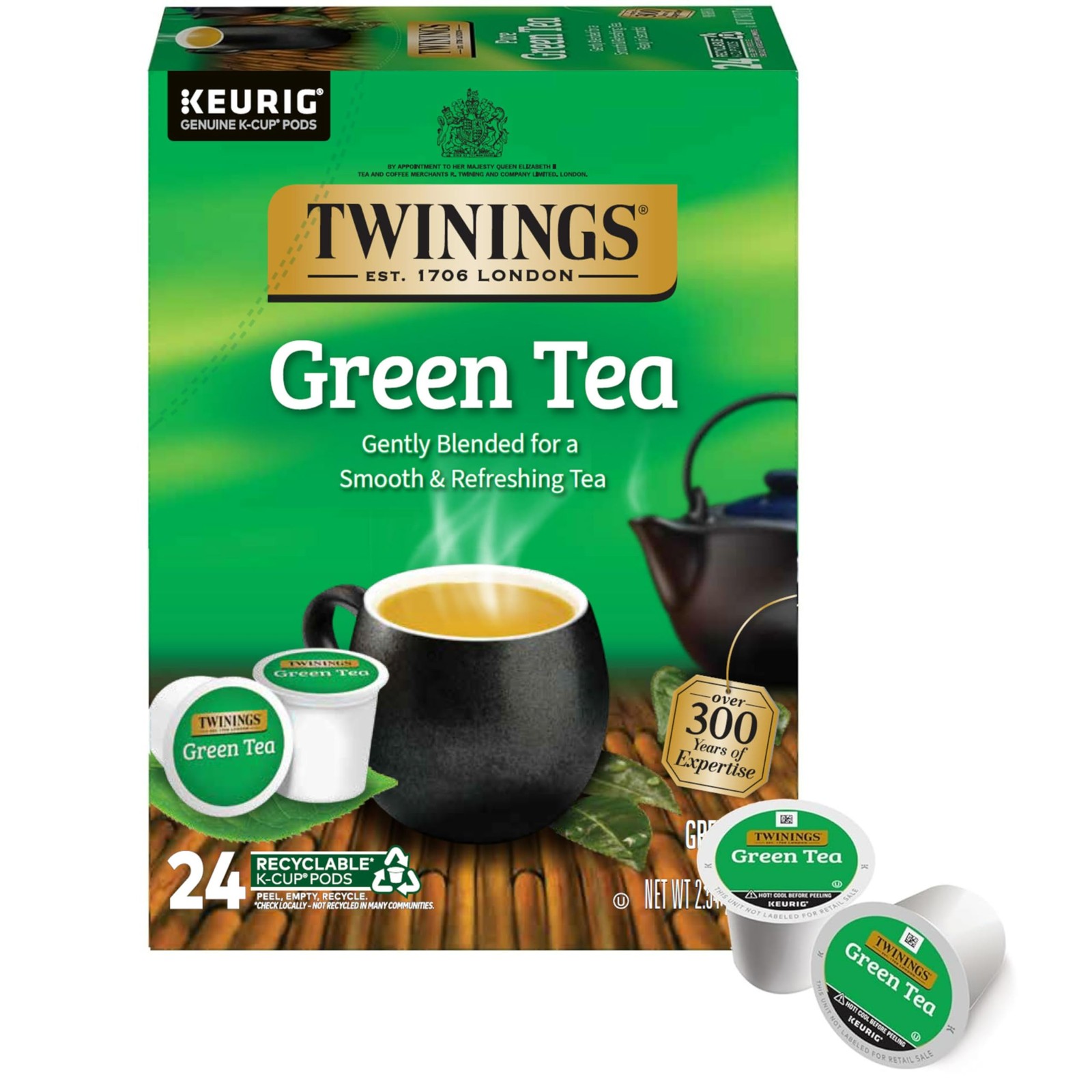 Twinings Green Tea K-Cup Pods for Keurig, 24 24 Count (Pack of 1),