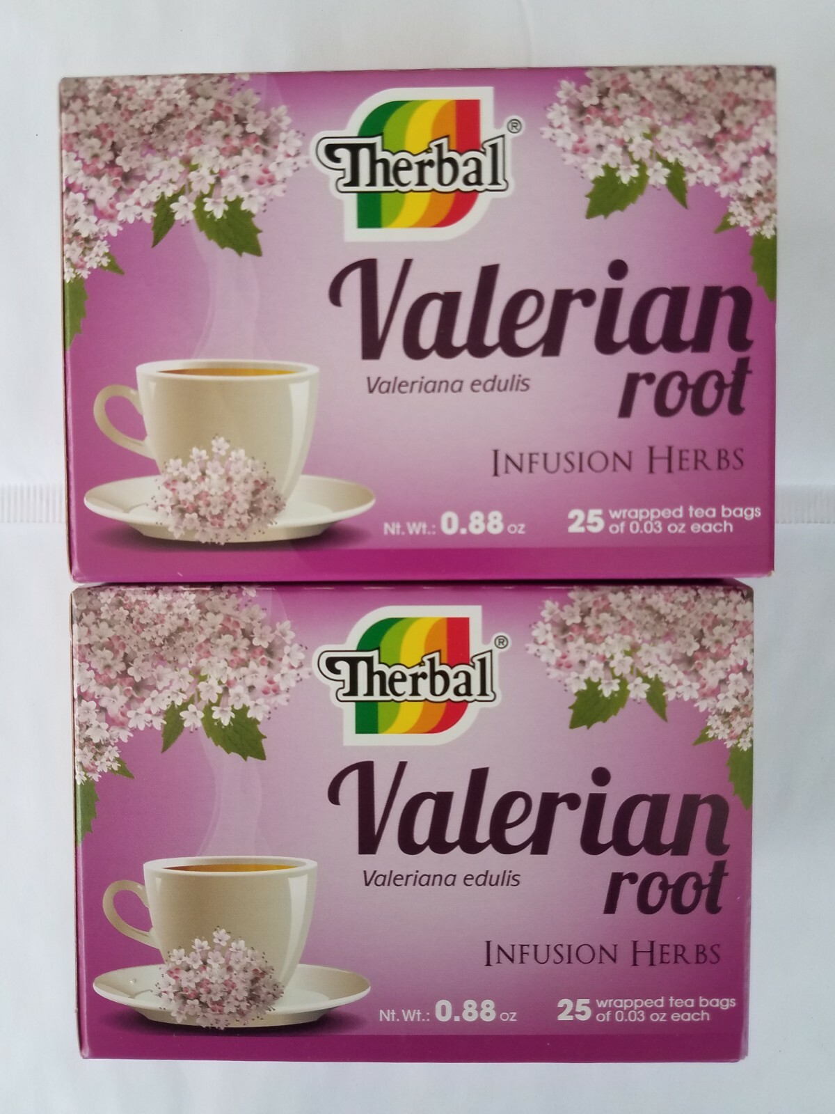 2 pack of Therbal Valerian Root Tea 25 wrapped bags each 07/2024 New and Fresh