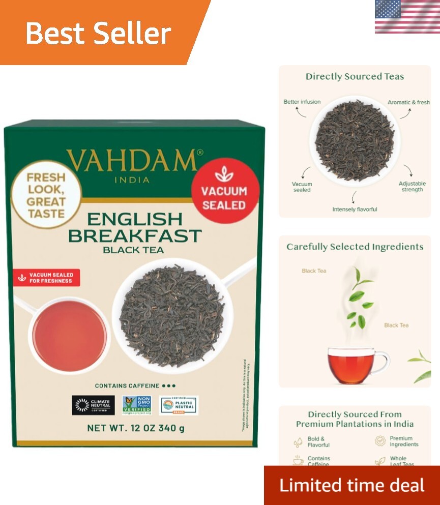 Vacuum-Sealed 340g Single Origin English Breakfast Tea – Rich & Invigorating